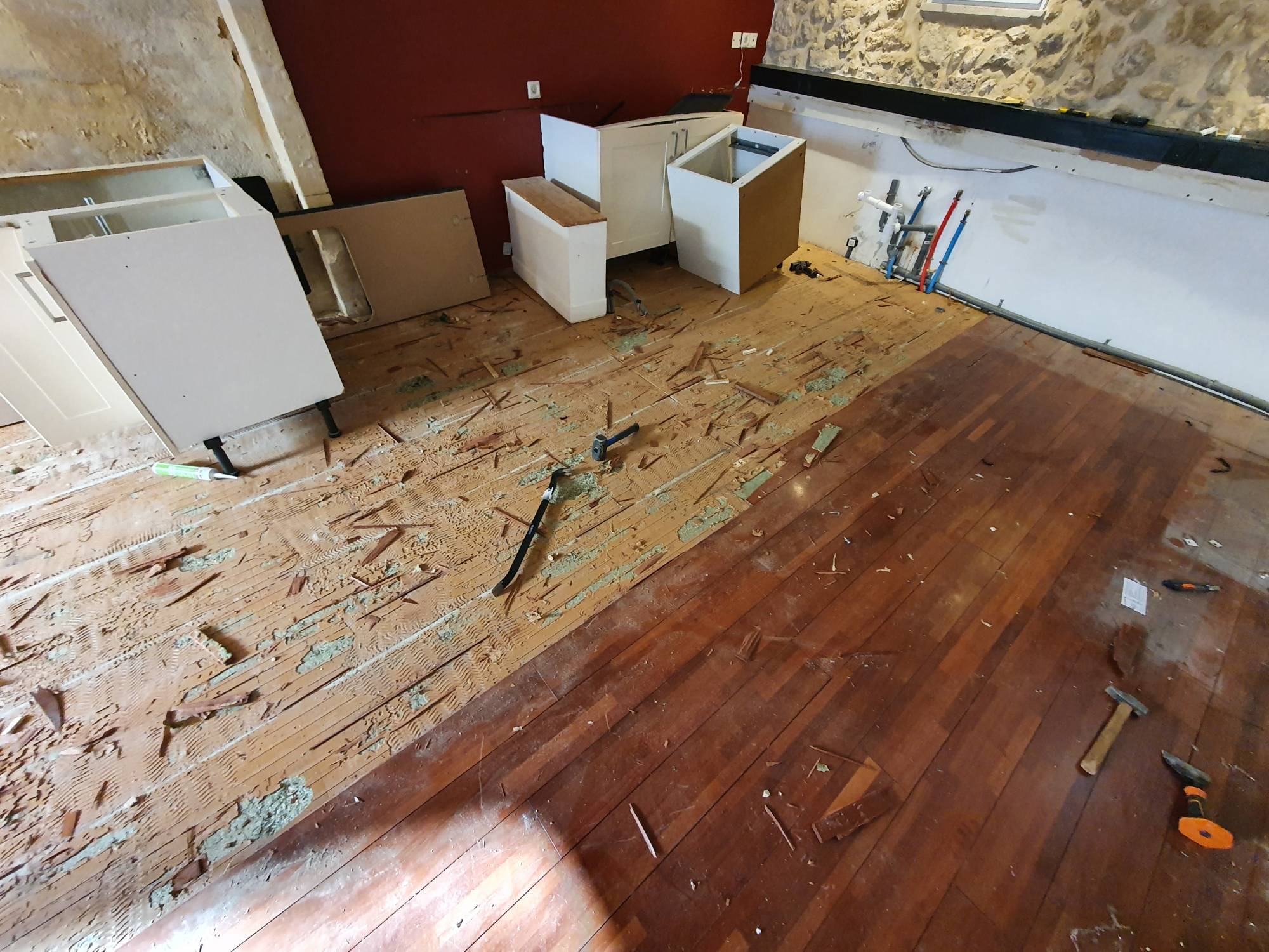 pose de parquet bois exotique contrecollé vernis lormont 