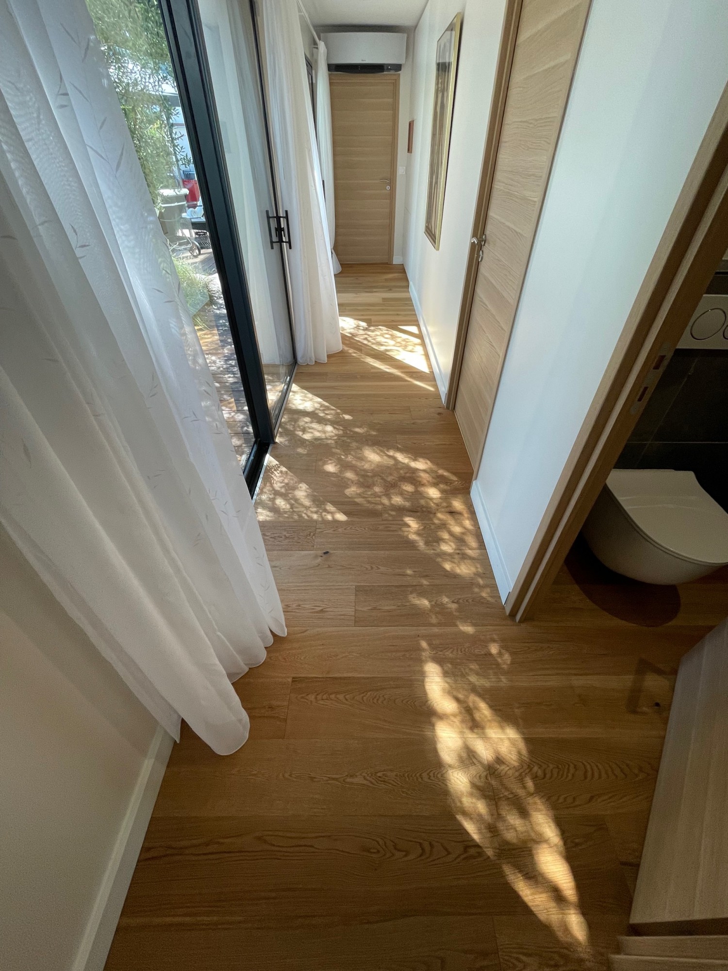 Pose de parquet semi-massif contrecollé chêne naturel huilé Bordeaux