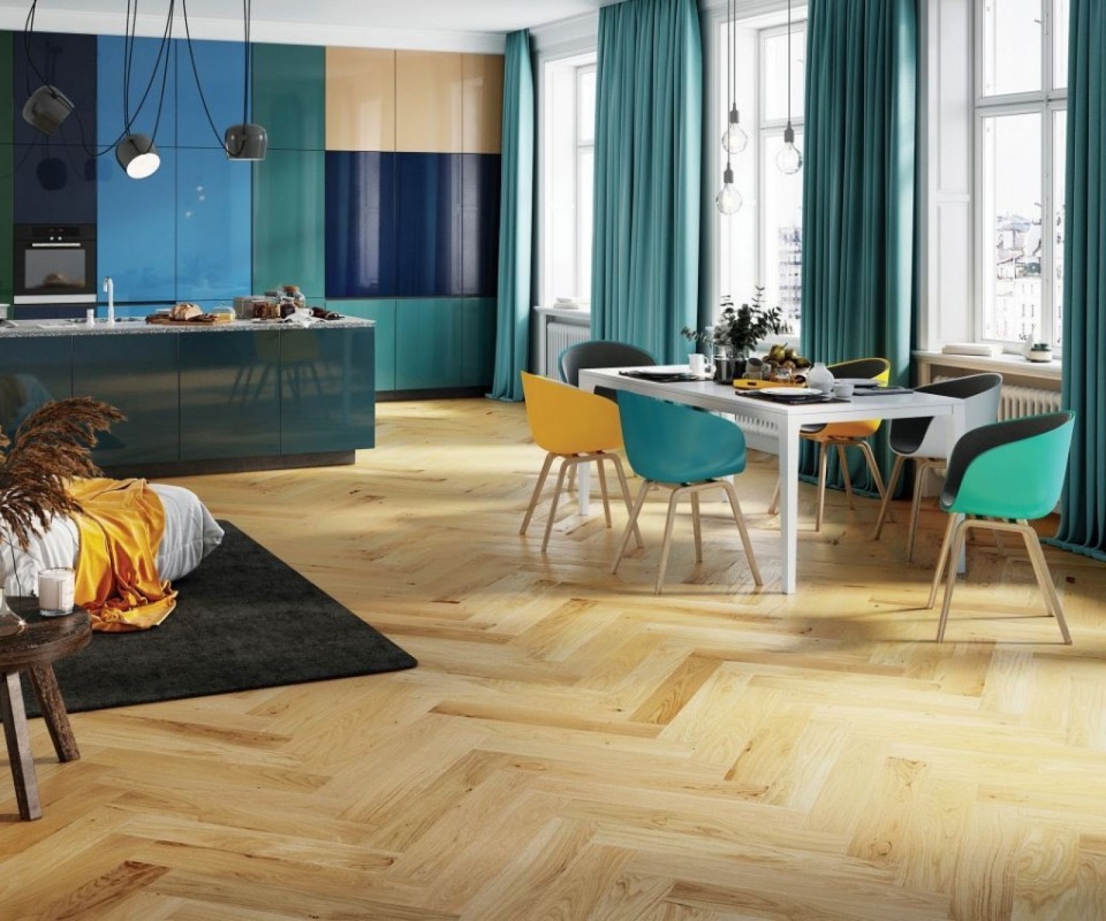 Parquet Bâton rompu chêne pas cher bordeaux 