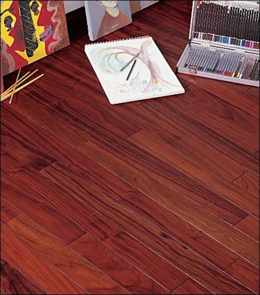 Parquet exotique en padouk bordeaux 